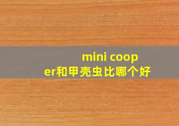 mini cooper和甲壳虫比哪个好